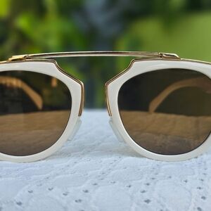 Stylish White and Gold Sunglasses